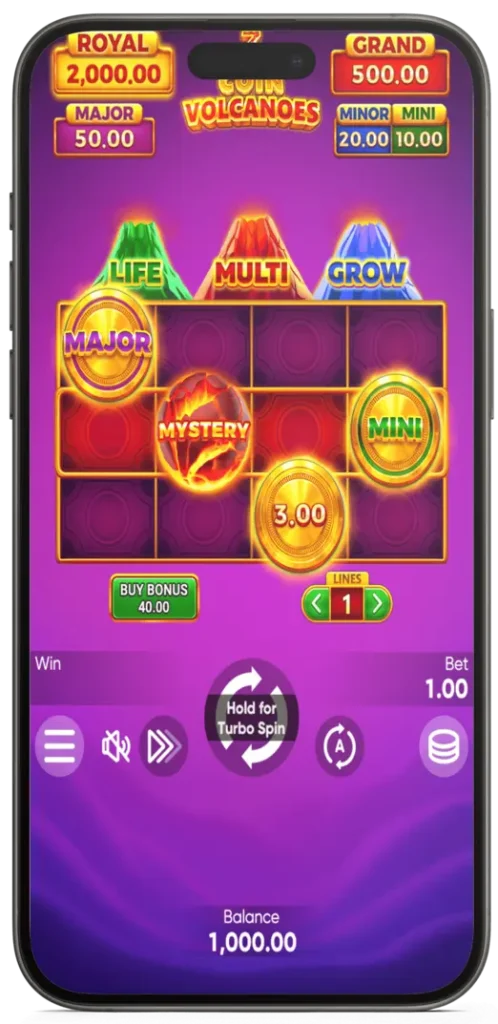 Amonbet 3 Coin Volcanoes Slot