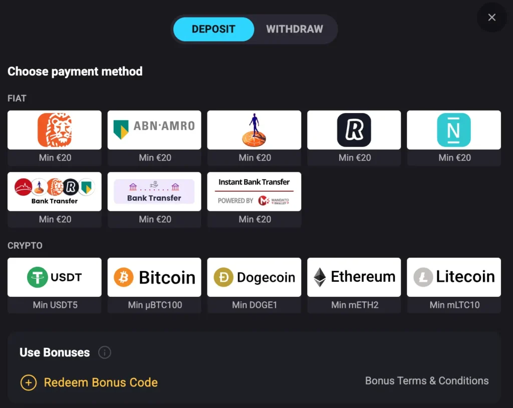 Amonbet Deposit