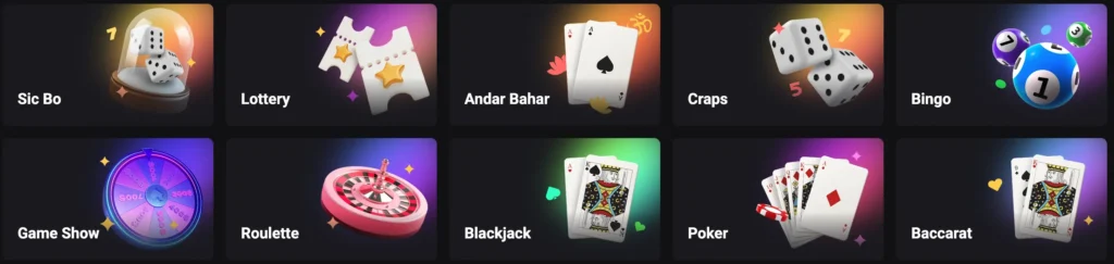 Amonbet Live Games Selection